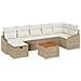 Set Divano da Giardino 8 Pezzi con Cuscini Beige Rattan Poliestere - Foto miniatura 1