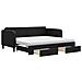Divano Letto Estraibile con Cassetti Nero 90x190 cm in Tessuto - Foto miniatura 1