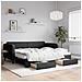 Divano Letto Estraibile con Cassetti Nero 90x190 cm in Tessuto - Foto miniatura 2