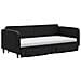 Divano Letto Estraibile con Cassetti Nero 90x190 cm in Tessuto - Foto miniatura 3