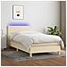 Letto a Molle con Materasso e LED Crema 90x200 cm in Tessuto - Foto miniatura 2