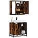 Set Mobili da Bagno 2 pz Rovere Fumo in Legno Multistrato - Foto miniatura 2
