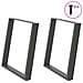 Gambe per tavolo da pranzo a forma di U 2 pz Antracite 80x(72-73) cm Acciaio - Foto miniatura 1