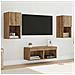 Mobiletti TV da Parete 4 pcs Rovere artigianale - Foto miniatura 2