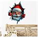 Set Di 2 Adesivi Decorativi Natalizi In Pvc Con Babbo Natale Che ""sfonda Il Muro"" - Foto miniatura 3