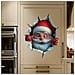 Set Di 2 Adesivi Decorativi Natalizi In Pvc Con Babbo Natale Che ""sfonda Il Muro"" - Foto miniatura 4