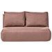 Divano Letto 2 Posti Roros Lino Sintetico Marrone - Foto miniatura 2