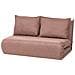 Divano Letto 2 Posti Roros Lino Sintetico Marrone - Foto miniatura 3