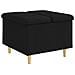 Pouf contenitore con cuscino Nero 60 x 60 x 45 cm Tessuto - Foto miniatura 1