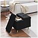 Pouf contenitore con cuscino Nero 60 x 60 x 45 cm Tessuto - Foto miniatura 4