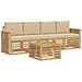 Set di divani da esterno 5 pcs Bianco e Beige Poliestere - Foto miniatura 1