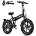 Ep 2 Boost Bicicletta Elettrica Pieghevole Fatbike 20"", Motore 250w 55nm, Batteria Rimovibile 48v 13ah, Velocità 25 km /h Conforme Alle Normative Ue, Autonomia 120?km, Forcella Ammortizzata, Adatta Città E Fuoristrada, Nero - Foto miniatura 1