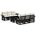 Set Divano da Giardino 7 pz Nero e Bianco Crema polyrattan - Foto miniatura 1