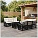 Set Divano da Giardino 7 pz Nero e Bianco Crema polyrattan - Foto miniatura 10