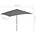 Ombrellone Da Esterni Con Palo In Legno 200x300 Cm Antracite - Foto miniatura 7