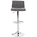 2 Sgabelli Alti Hoover in Tessuto - Set 2 Sgabelli Bar Design Regolabile 59-80 cm I Sedie Sgabello Girevole 360°con Schienale Grigio Chiaro Cromato - Foto miniatura 2