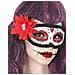 Maschera Fiore Rosso Dia De Los Muertos Adulto - Foto miniatura 1