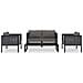 Set Divani da Giardino 5 pz con Cuscini in Polyrattan Antracite - Foto miniatura 3