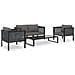 Set Divani da Giardino 5 pz con Cuscini in Polyrattan Antracite - Foto miniatura 1