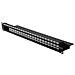 Cat. 6 19"-Keystone Patch Panel, black, Not screened, Nero - Foto miniatura 2