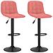 Sgabelli Da Bar 2 Pz Rosa In Velluto - Foto miniatura 2