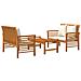 Set Divani Da Giardino 3pz Con Cuscini In Legno Massello Acacia - Foto miniatura 3