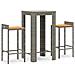 Set Bar Giardino 3pz Grigio Polyrattan E Legno Massello Acacia - Foto miniatura 2