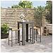 Set Bar Giardino 3pz Grigio Polyrattan E Legno Massello Acacia - Foto miniatura 1