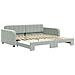 Divano Letto Con Letto Estraibile Grigio Chiaro 100x200 Velluto - Foto miniatura 2