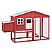 Pollaio Con Casetta Nidificazione Rosso E Bianco In Legno Abete - Foto miniatura 1