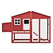 Pollaio Con Casetta Nidificazione Rosso E Bianco In Legno Abete - Foto miniatura 3