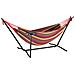 Amaca Da Giardino Brasiliana Strisce Multicolore Con Portabicchieri Portata 200kg - Foto miniatura 3
