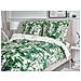 Set Copripiumino In Cotone Satinato 155 X 220 Cm Bianco E Verde Greenwood - Foto miniatura 1