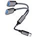 Adattatore Da Tipo C A Doppio Usb 2.0 Grey - Foto miniatura 3