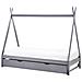 Letto Estraibile Per Bambini Legno Di Pino Talmontiers 90 X 200 Cm Grigio - Foto miniatura 2