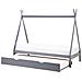 Letto Estraibile Per Bambini Legno Di Pino Talmontiers 90 X 200 Cm Grigio - Foto miniatura 3
