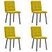 Sedie Da Pranzo 4 Pz Gialle In Velluto - Foto miniatura 1