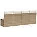 Divano Da Giardino Con Cuscini A 4 Posti Beige In Polyrattan - Foto miniatura 5