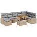 Set Divano da Giardino 9 Pezzi con Cuscini Beige Rattan Polietilene - Foto miniatura 1