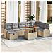 Set Divano da Giardino 9 Pezzi con Cuscini Beige Rattan Polietilene - Foto miniatura 2
