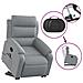 Poltrona Alzapersona Massaggi Reclinabile Grigio Chiaro Tessuto - Foto miniatura 5