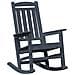 Sedia a dondolo da giardino Blu navy 70x92x108 cm HDPE - Foto miniatura 1