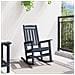 Sedia a dondolo da giardino Blu navy 70x92x108 cm HDPE - Foto miniatura 3