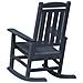 Sedia a dondolo da giardino Blu navy 70x92x108 cm HDPE - Foto miniatura 6