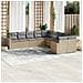 Set Divano da Giardino 10 pz con Cuscini Beige in Polyrattan - Foto miniatura 2