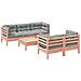 Set Divani Giardino 6 pz Cuscini Legno Massello Abete Douglas - Foto miniatura 1
