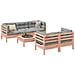 Set Divani Giardino 6 pz Cuscini Legno Massello Abete Douglas - Foto miniatura 2
