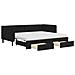 Divano Letto Estraibile con Cassetti Nero 90x190 cm in Velluto - Foto miniatura 1