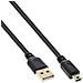 Cavo USB 2.0 Mini, Am / Mini Bm (5pol.), Piatto, dorato, nero, 0,3m - Foto miniatura 1
