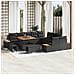 Set Divano da Giardino con cuscino 13 pcs Nero Poly Rattan - Foto miniatura 2